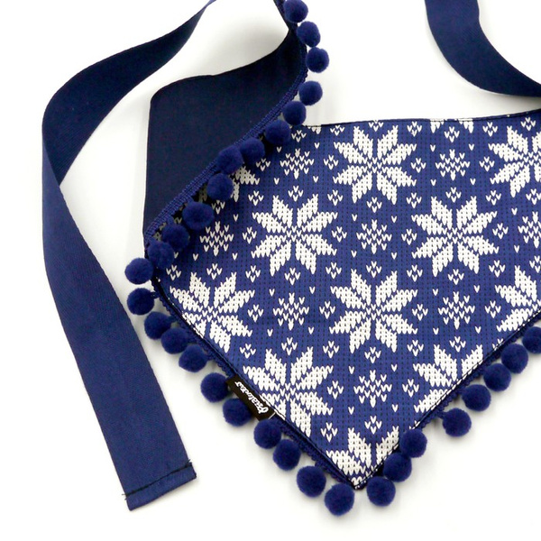 Psiakrew dog bandana, tied handkerchief, Christmas motifs Warm Sweater, pompoms