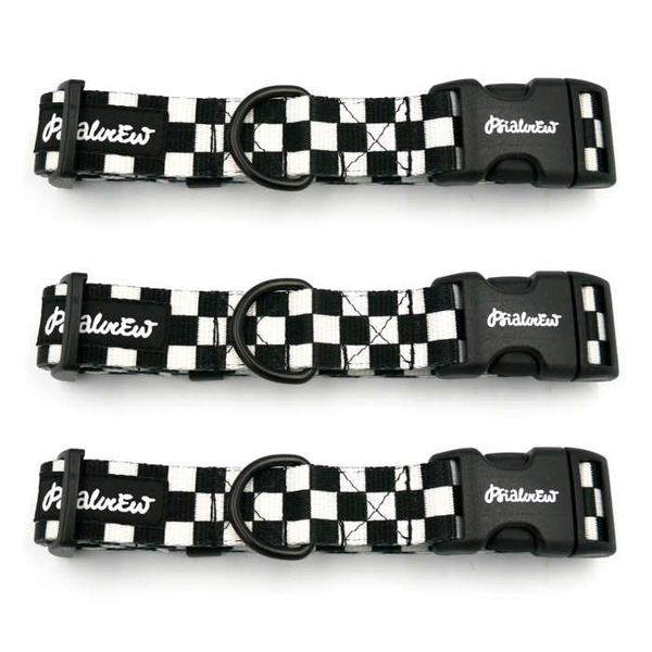 Dog Collar Psiakrew Checker 2.5 cm, 1" wide black extras