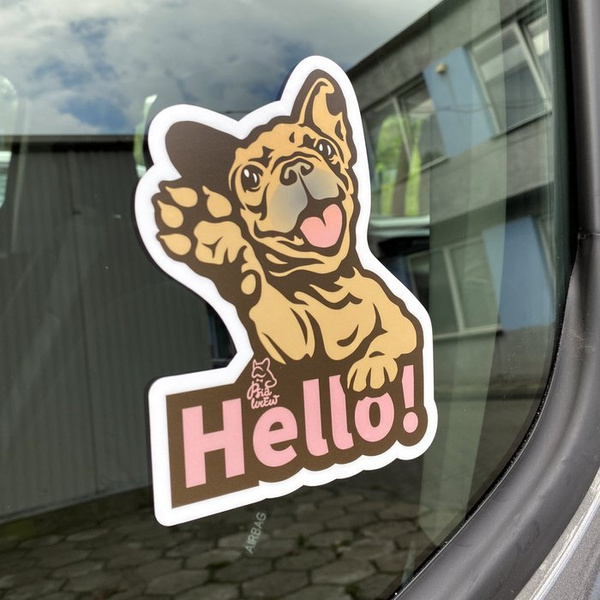 Französische Bulldogge Autoaufkleber Hund Heckscheibenaufkleber Fahrzeug Auto Hallo Frenchie