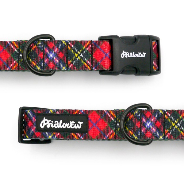 Dog Collar Psiakrew Tartan 2.5 cm wide, black extras