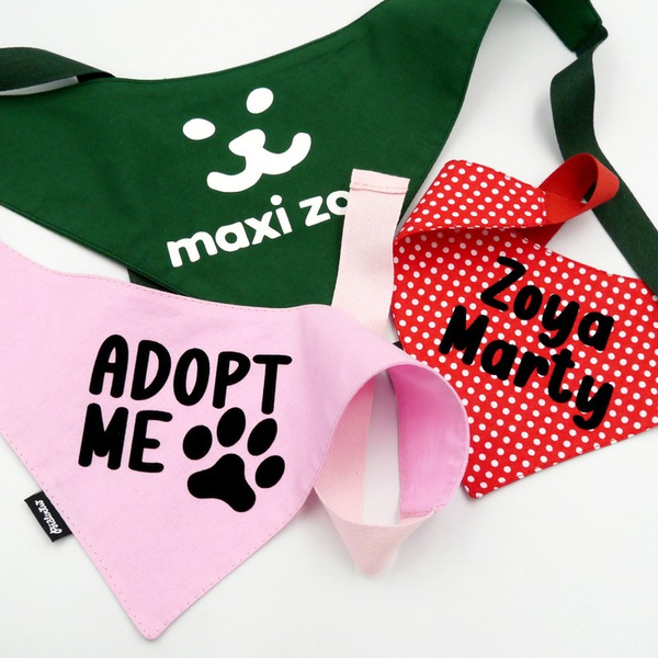 Bandana with the name of the Dog Psiakrew, personalized tied handkerchief, red bandana scarf