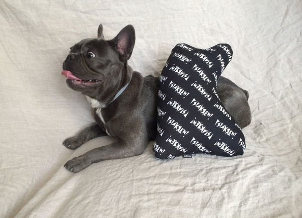 Decorative Dog Pillow Cushion French Bulldog black cuddly mascot