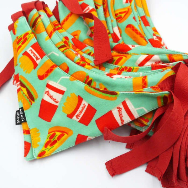 Premium Dog Bandana Doggy Foodie handkerchief style to tie around your pet’s neck