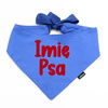Bandana with the name of the Dog Psiakrew, personalized tied handkerchief, blue bandana scarf