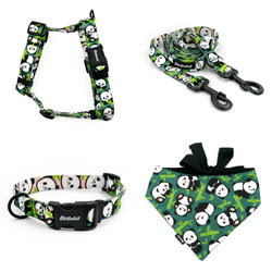 ACCESSORY KIT. Big dog. Bamboo Panda Psiakrew Series; Collar, Harness, Leash, Bandana