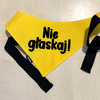 Bandana dla Psa NIE GŁASKAJ! Psiakrew, personalizowana wiązana chusteczka, żółta apaszka