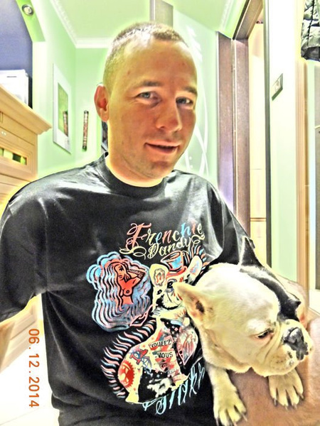 T-shirt Frenchie Dandy French Bulldog, men's t-shirt Psiakrew