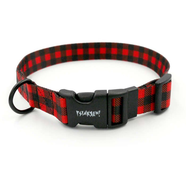 Dog Collar Psiakrew Lumberjack 2.5 cm, 1"  wide, black extras