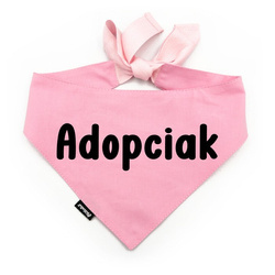 Bandana dla psa Adopciak Psiakrew, personalizowana wiązana chusteczka, różowa bandana apaszka
