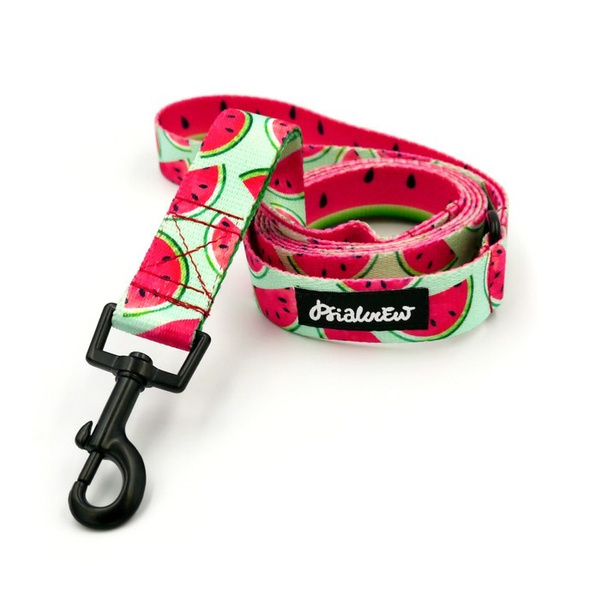 Dog Leash Watermelon Psiakrew width 2.5 cm, 1"  wide, black snap hook 6 cm