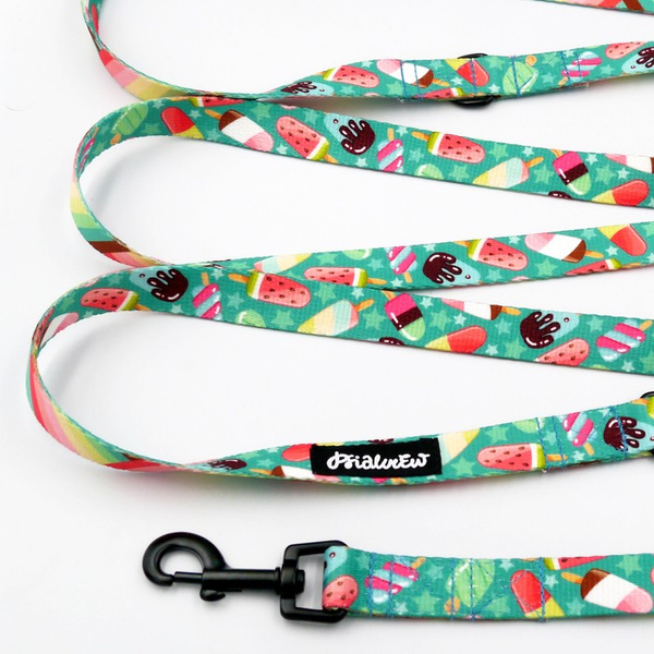 Long Dog Leash Ice Ice Baby Psiakrew width 2 cm (0.78"), black snap hook 6 cm