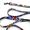 Walking leash for Dog Día de los Muertos Psiakrew, width 2 cm, black snap hook 6 cm