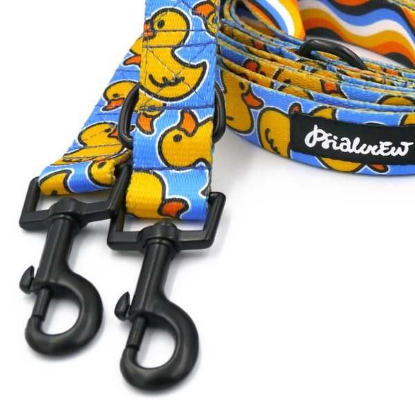 Dog Leash Ducky Duck width 2.5 cm, 1" wide, snap hook black 6cm