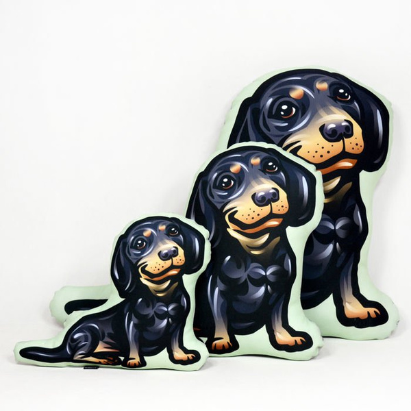 Decorative Dog Pillow Cushion Dachshund Black cuddly mascot