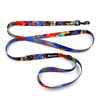 Walking leash for Dog Colorful Thicket Psiakrew, width 2 cm, black snap hook 6 cm
