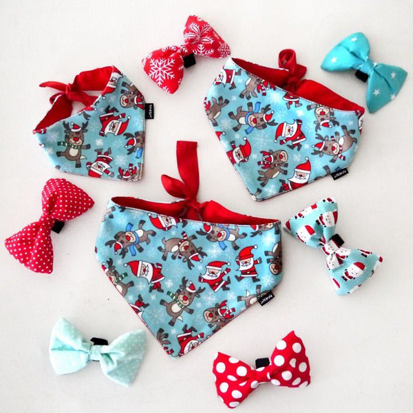 Premium Dog Bandana Santa b-boy handkerchief style to tie around your pet’s neck