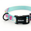 Dog Collar Azure Pool Psiakrew 2.5 cm 1"  wide, black fittings
