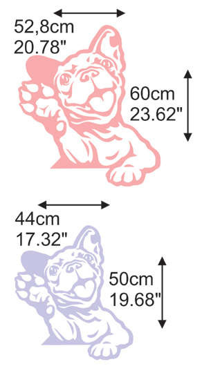 Wandtattoo Hund Hello Frenchie Wanddekoration für ein Kinderzimmer für einen Hundeliebhaber