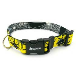 Dog Collar Psiakrew Black Widow 2.5 cm wide, nickel extras, Psiakrew