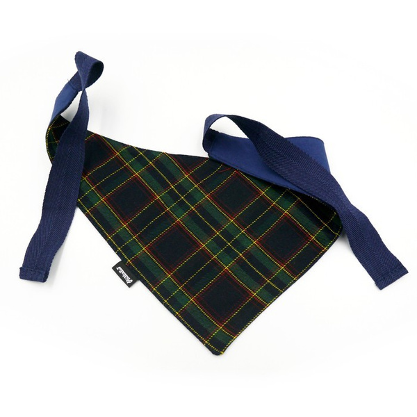 Dog Bandana Tartan Dark Blue handkerchief style to tie around your pet’s neck