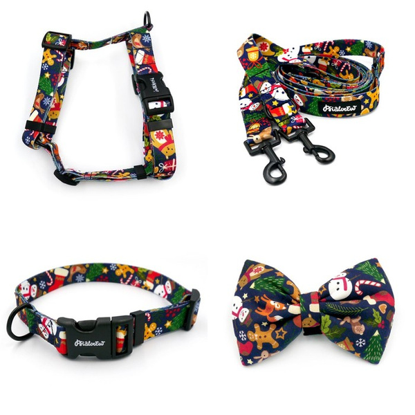 ACCESSORY KIT. Medium dog. Psiakrew Winter is Coming Series; Collar, Harness, Leash, Bow tie