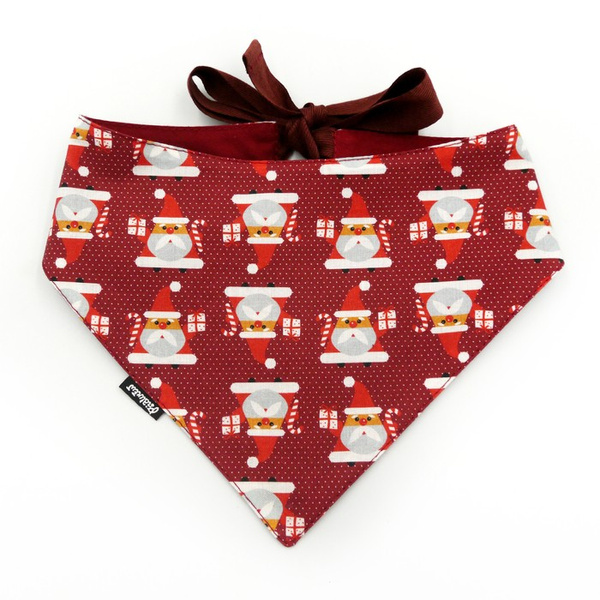 Premium Dog Bandana Santa Clauses handkerchief style to tie around your pet’s neck, Burgundy