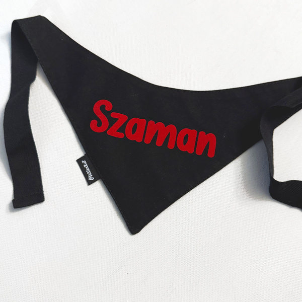 Bandana with the name of the Dog Psiakrew, personalized tied handkerchief, black bandana scarf