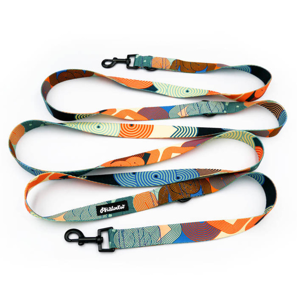 Dog Leash Geo Snake width 2.5 cm, 1" wide, snap hook black 6cm