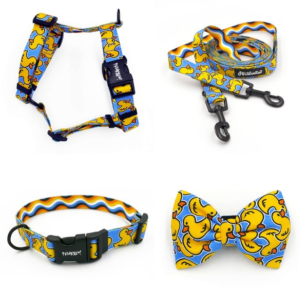 ACCESSORY KIT. Small dog. Ducky Duck Psiakrew Series; Collar, Harness, Leash, Bow Tie