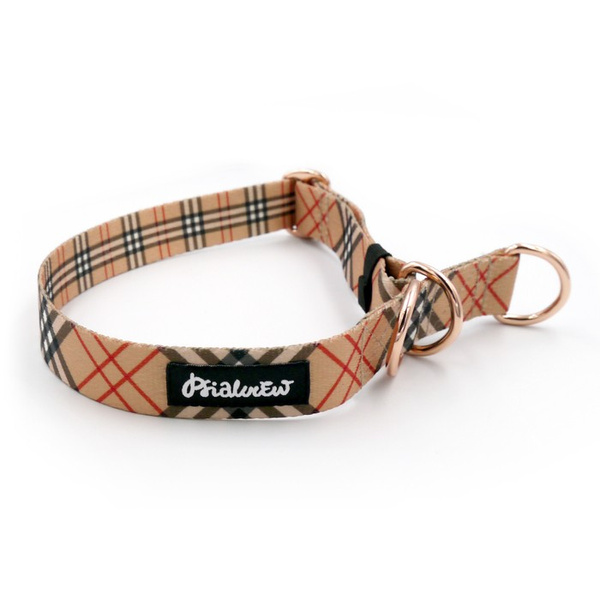 Half-choke collar Dogberry Psiakrew, 2.5 cm wide, medium and big dogs, pink golden extras