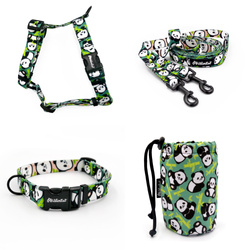 ACCESSORY KIT. Small dog. Bamboo Panda Psiakrew Series; Collar, Harness, Leash, Sachet for dog treats
