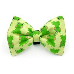Dog Bow Tie Cat Pet- Green Frogs, Psiakrew