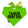 Zielona Personalizowana Bandana dla psa, Twoje Logo Grafika, wiązana chusteczka, apaszka Psiakrew