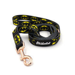 Smycz spacerowa miejska dla Psa BatDog Psiakrew szerokość 2 cm złoty karabińczyk 6 cm