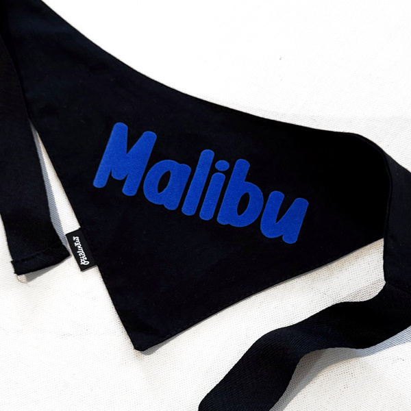 Bandana with the name of the Dog Psiakrew, personalized tied handkerchief, black bandana scarf