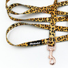 Long Dog Leash Tarzan panthera pattern, width 2 cm (0.78")  wide. rose gold snap hook 6 cm
