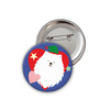 Dog Spitz Christmas Badge Psiakrew Button Badzyk 25mm