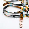 Long Dog Leash Wild Animals width 2 cm (0.78") wide, rose gold snap hook 6 cm