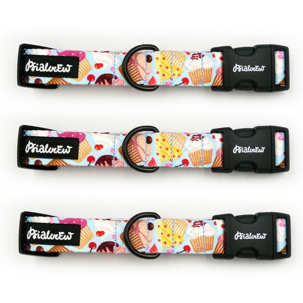 Obroża dla psa regulowana klamra zatrzaskowa Hot Sweetness Psiakrew 2,5 cm czarne okucia