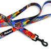 Walking leash for Dog Colorful Thicket Psiakrew, width 2 cm, black snap hook 6 cm