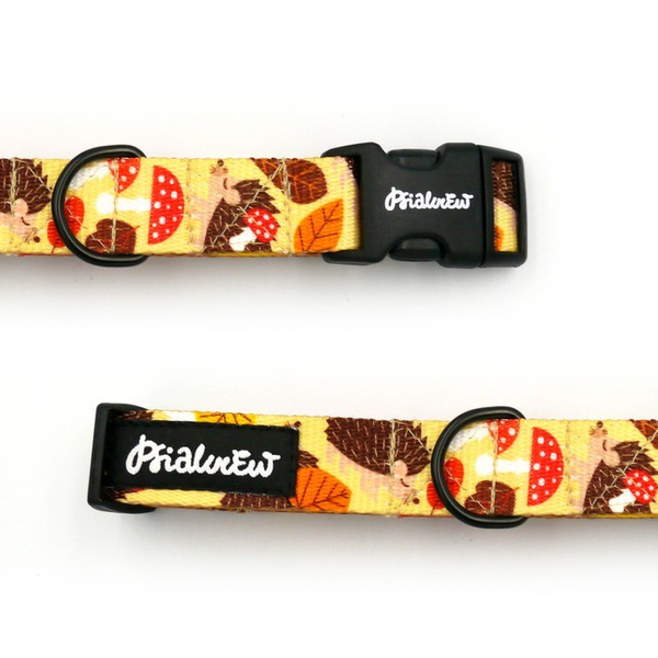 Dog Collar Psiakrew Hedgehog Dreamer, 2 cm 0.78" wide, for smaller dogs black extras