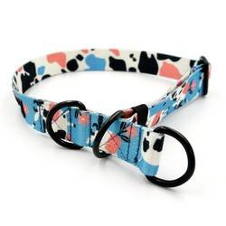 Half-choke collar Spotted Cow, 2.5 cm wide, medium and big dogs, black extras