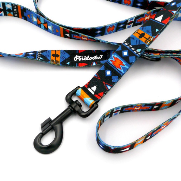 Dog Leash Sorry Winnetou Psiakrew width 2.5 cm, 1"  wide, big black snap hook 8 cm