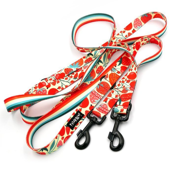 Dog Leash Fruit Jelly width 2.5 cm, 1" wide, black snap hook 8cm