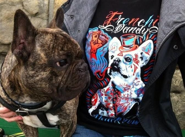 Koszulka Pies Buldog Francuski Dandys, Frenchie Dandy T-shirt damski Psiakrew
