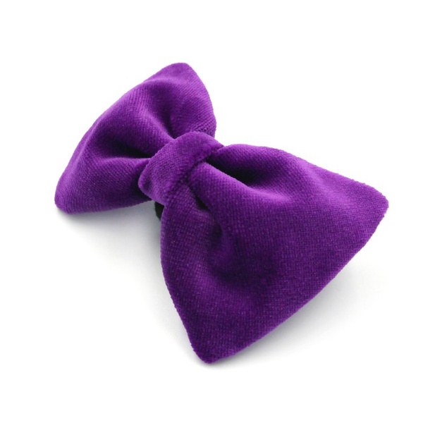 Velvet Purple bow tie for a dog an elegant ornament for special occasions, attached to the collar