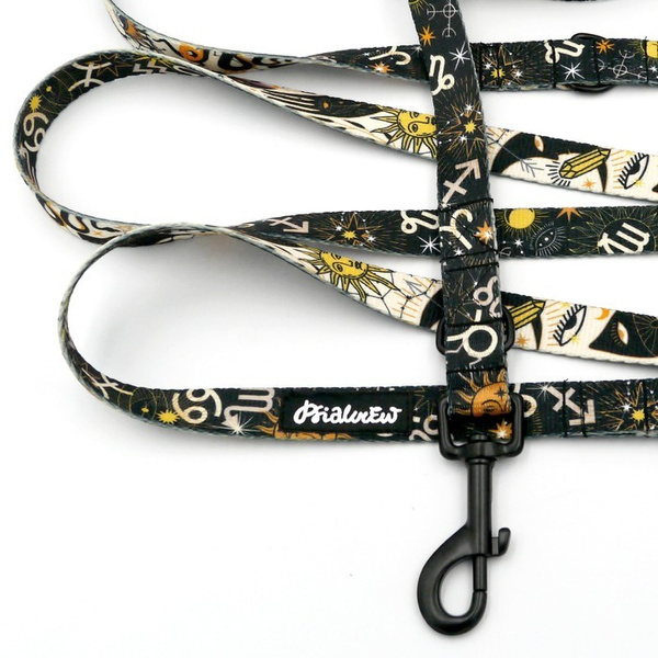 Long Dog Leash Zodiak Psiakrew width 2 cm (0.78"), black snap hook 7 cm (3,15")