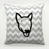Chevron Decorative pillow with Bull Terrier