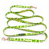 Long Dog Leash Green Frogs Psiakrew width 2 cm (0.78") wide, rose gold snap hook 6 cm
