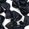 Black disco party shimmering, glossy bow tie for a dog; carnival New Year's Eve decorative bow Psiakrew
